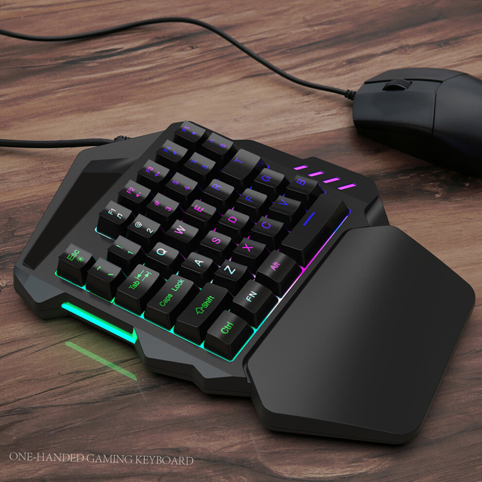 Hxsj V100 35 Key Single Hand Membrane Mini 35 Keys Gaming Keyboard With Usb Wired Replacement For Pubg Lol Cs Gamer 4931324994675