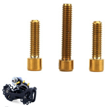 3 pcs Titanium Alloy Steering Stem Handlebar Rear Dial Screws Bolts Set for Road Bicycle Accessoriesgold