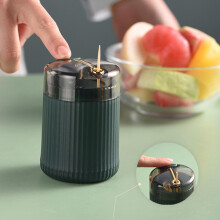Pop Up Automatic Toothpick Dispenser Holder Compact Large Capacity Clear Window Toothpick Container for Kitchen Dark Green