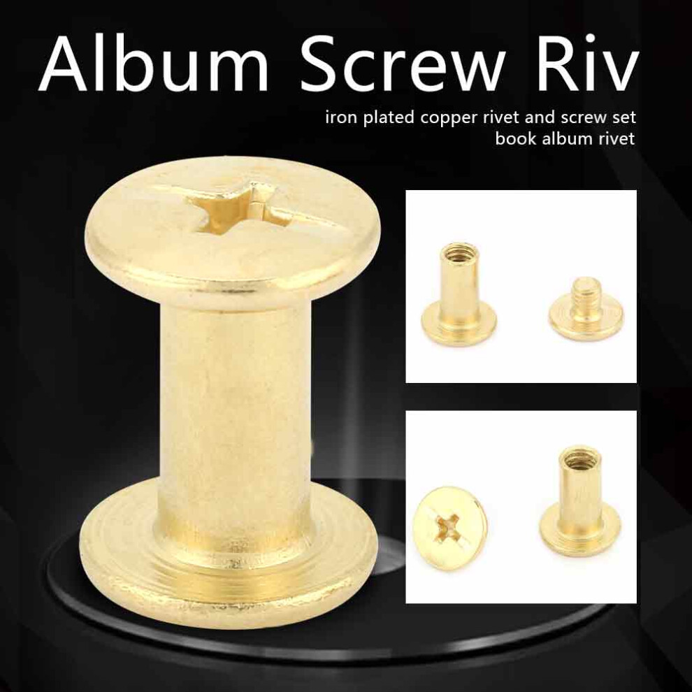 20Pcs M5 Flat Head Book Album Rivets Screw Set Diy Craftmaking Rivet (M5*14) 7691324996020