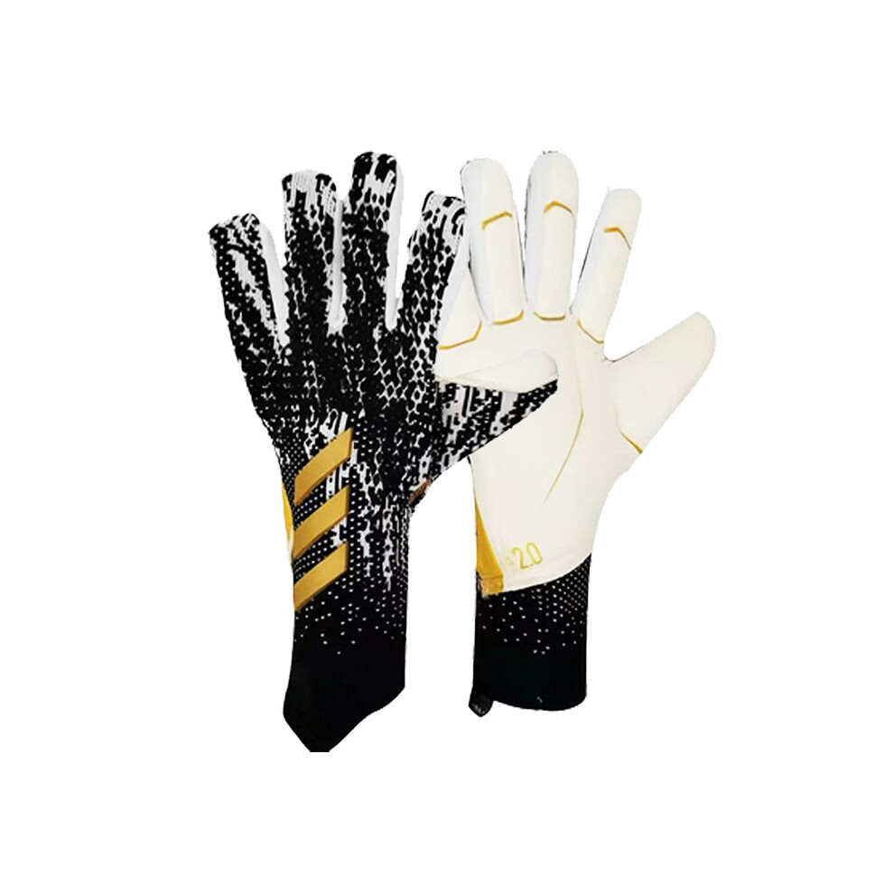 ( black and gold, 7) Youth Goalkeeper Gloves with Finger Support – Anti-Slip Latex Grip, Padded & Durable Soccer Gloves