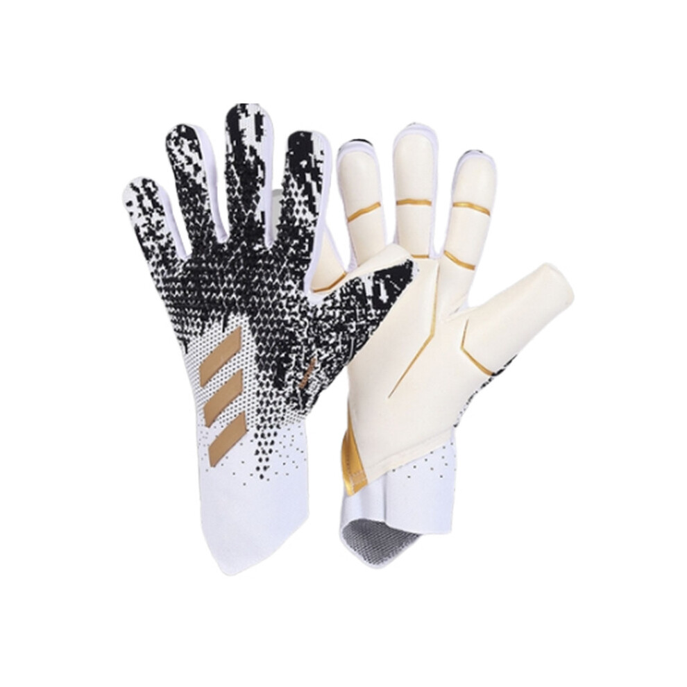 ( white and gold, 6) Youth Goalkeeper Gloves with Finger Support – Anti-Slip Latex Grip, Padded & Durable Soccer Gloves