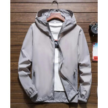 (5XL, Gray) Men's Waterproof Rain Jacket Hooded Breathable Lightweight Windbreaker Outwear