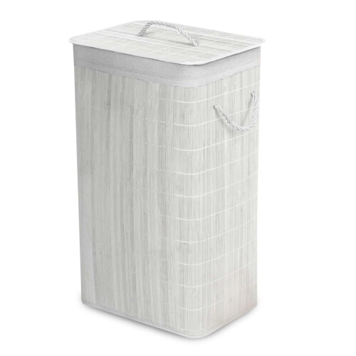 GEEZY GEEZY Bamboo Laundry Basket with Lid & Liner Foldable Rectangular Clothes Bin Hamper