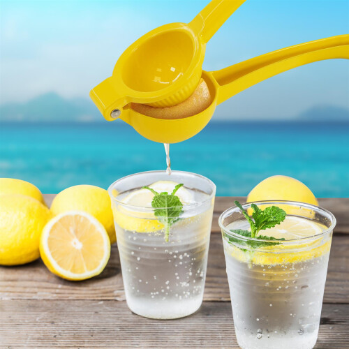 GEEZY GEEZY Metal Lemon Squeezer Hand Juicer Yellow Manual Citrus Press for Lime Fruit 1