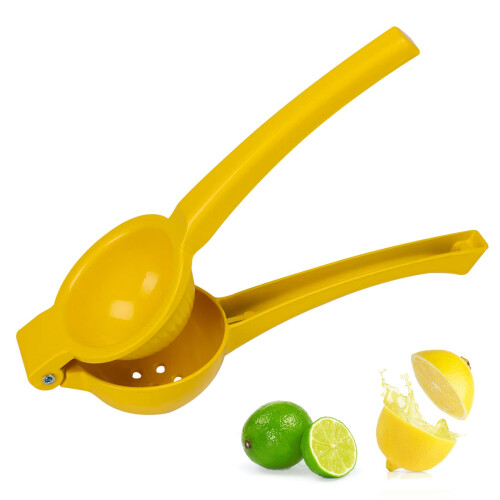 GEEZY GEEZY Metal Lemon Squeezer Hand Juicer Yellow Manual Citrus Press for Lime Fruit