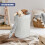 GEEZY GEEZY Bamboo Laundry Basket with Lid & Liner Foldable Round Clothes Bin Hamper 75L 2