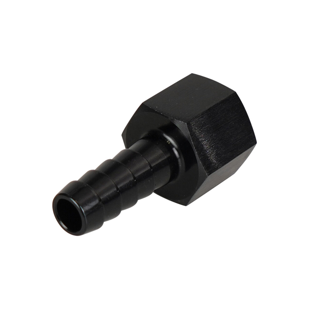 8An Straight Swivel Hose End Fitting, Aluminum Anodized 8An Female To 3/8'' Barb Hose Fitting Straight Swivel For Oil Fuel Fluid, Black 8731325008113