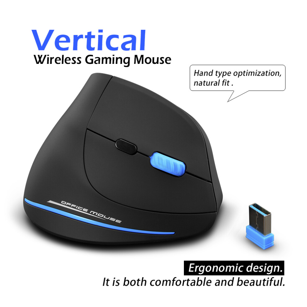 Zelotes F-35A Vertical Wireless Gaming Mouse Adjustable 2400Dpi Optical 2.4G Mice 6951325048762