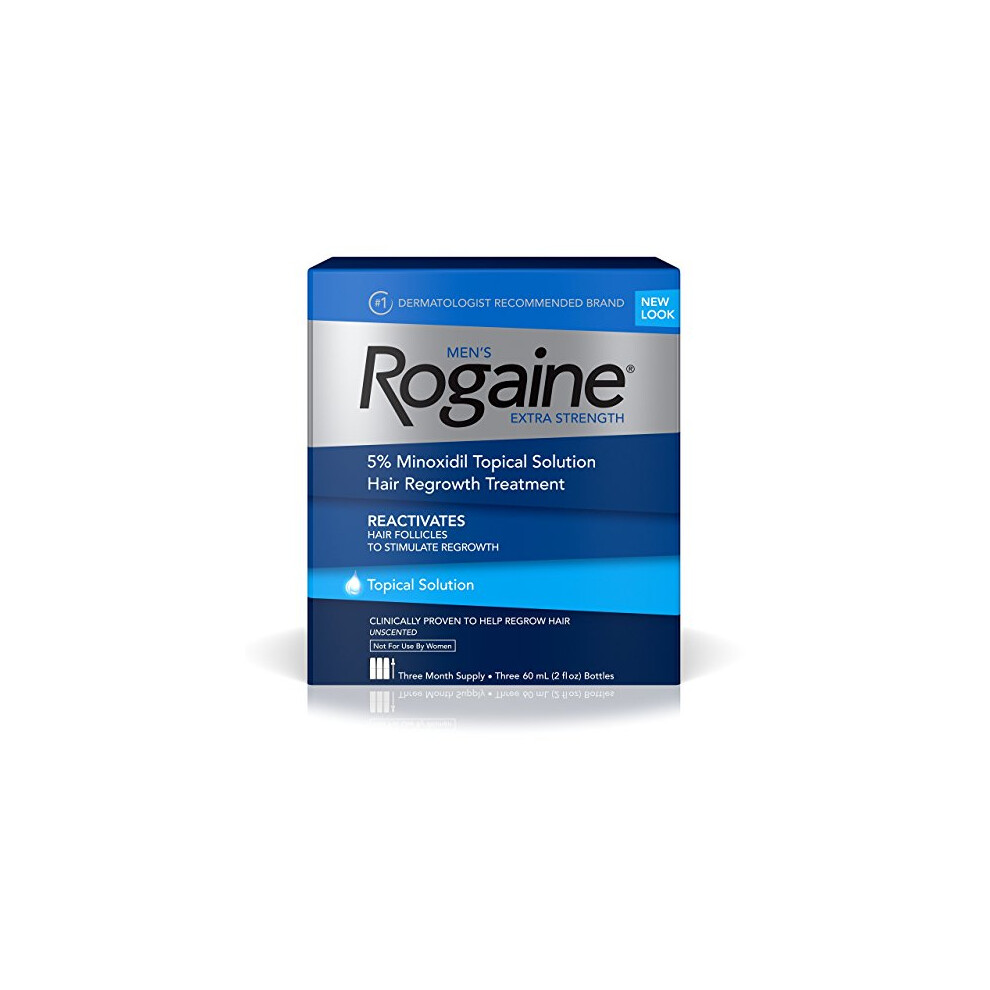 Rogaine For Extra Strength 5% Minoxidil 3-Month Supply Men's 60Ml
