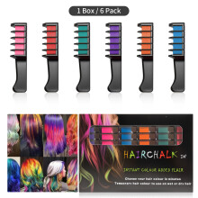 6 Colors Hair Chalk Comb, Temporary DIY Hair Dye