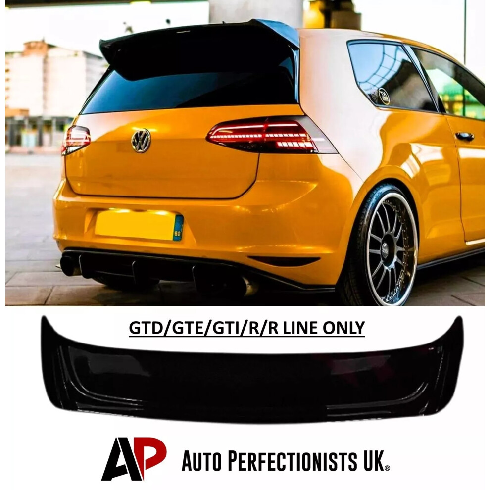 For Vw Golf R Gti Gtd Os Style Rear Roof Spoiler Boot Wing Mk7 Mk7.5 Black 5061072660207