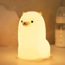 Alpaca Night Light for Kids，7 Color Baby Nightlight with Touch Control & 1H Timer(White)