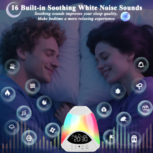 Star Projector, Star Light Projector with Alarm Clock, Remote & Timer, Ambient Starry Lamp(White) 1