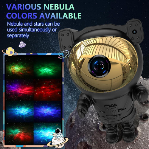 Astronaut Galaxy Projector Night Light, Star Projector Galaxy Light with Nebula, Starry LED Lamp(Black) 1