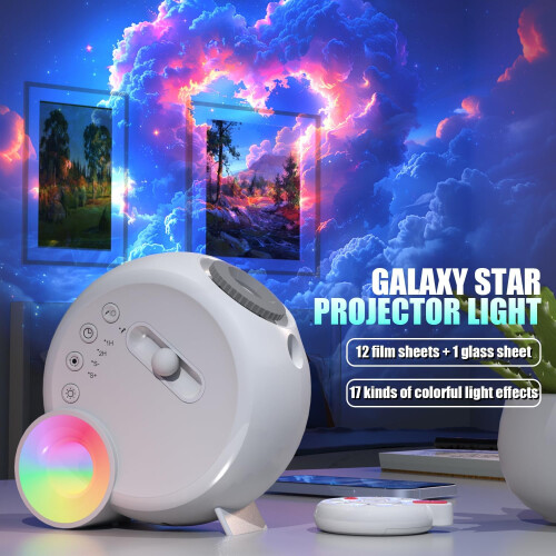 Star Projector, Galaxy Light for Bedroom, Home Planetarium with Remote Control(White) 1