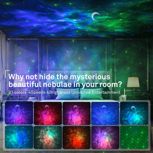 Galaxy Projector,Night Light Star Projector with Bluetooth Speaker, Remot Control LED Nebula Cloud (White) 1