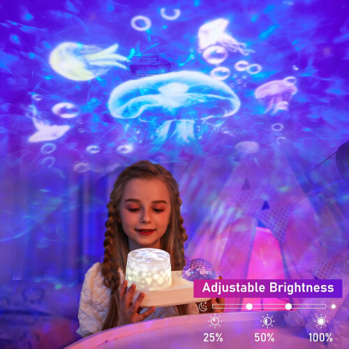 Ocean Night Light Projector, Kids Galaxy Projector for Bedroom, Nebula Star projector with USB Cable(White) 1