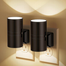 Night Lights Plug into Wall, Modern Night Lights with Dusk to Dawn Light Sensor, Soft White 3000K(Black)