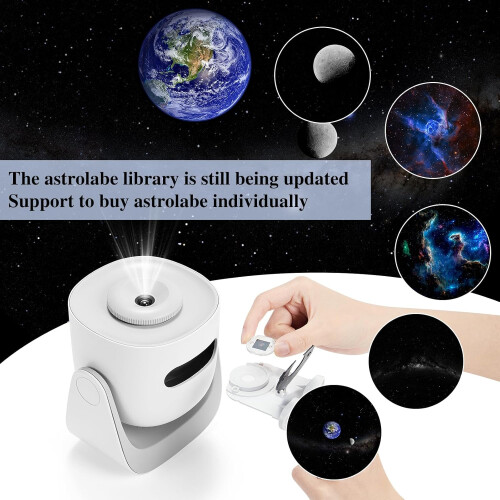 Star Projector, Galaxy Night Light, Home Planetarium Projector with Rechargeable Battery(White) 2