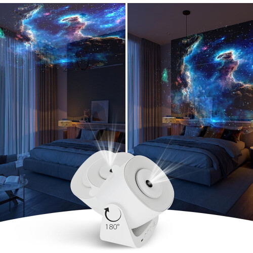 Star Projector, Galaxy Night Light, Home Planetarium Projector with Rechargeable Battery(White) 1
