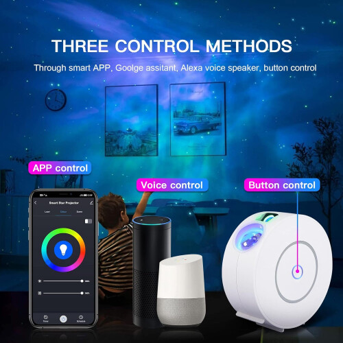 Star Projector, Galaxy Projector for Bedroom, Smart APP & Voice Control Galaxy lamp(White) 2