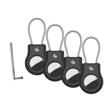 Sleutelhangerhouder voor Air Tag Lock Case met draadkabel AirTags, beschermende sleutelhangerbagage