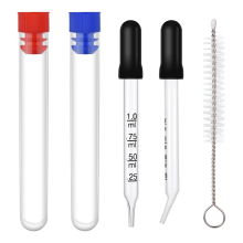 stuks 1 ml oogdruppelaar, glazen pipet met maatverdeling, gebogen en rechte punt, oogdruppelaar, kalibratievloeistofdruppelaar