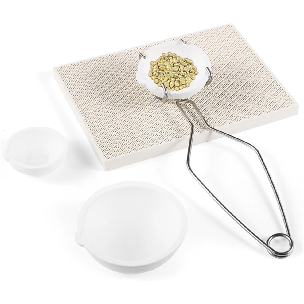 5-Delige Smeltkroesset, Kleine Smeltkomset Met Honingraatsoldeerbord En Handvat Van Zweeptang-image