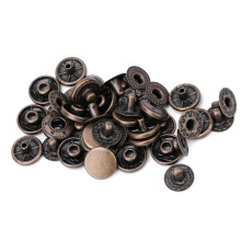 Bronze Messing-Knöpfe mit Druckknopf, 50 Stück, 10 mm, für Bekleidung & Gepäck, runder Metallstil