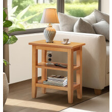 Hallowood Furniture Aston Side Table with 2 Shelves