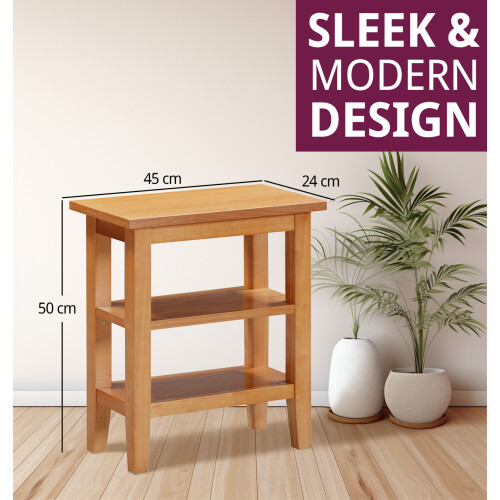 Hallowood Furniture Aston Side Table with 2 Shelves 2