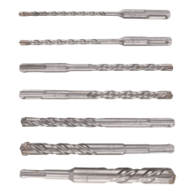 Jeu de 7 forets pour marteau perforateur SDS Plus (4 cannelures)