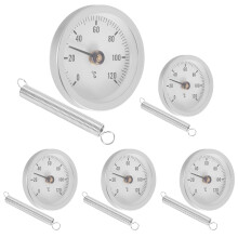 Termometru cu cadran clip pentru țeavă de 63 mm, interval 0-120C, carcasă din aluminiu, set de 5 buc.