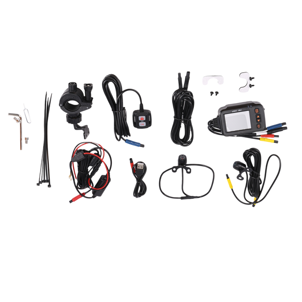 Motorcycle Dash Cam,2Inch Ips Screen 1080P+720P Dual Ahd Bike Dashcam Black 4852169239854