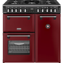 Stoves Richmond DX 90DF 90cm Dual Fuel Range Cooker - Garnet Red - A Rated