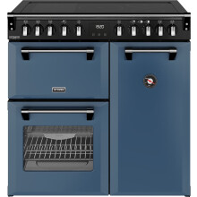 Stoves Richmond DX 90Ei 90cm Electric Range Cooker with Induction Hob - Twilight Blue - A Rated