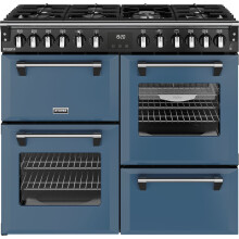 Stoves Richmond Deluxe 100DF 100cm Dual Fuel Range Cooker - Twilight Blue - A Rated