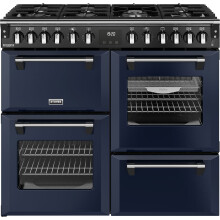 Stoves Richmond Deluxe 100DF 100cm Dual Fuel Range Cooker - Midnight Blue - A Rated