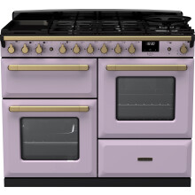 Rangemaster Estel Deluxe 110cm Dual Fuel Range Cooker - Heather / Antique Brass - A/A Rated