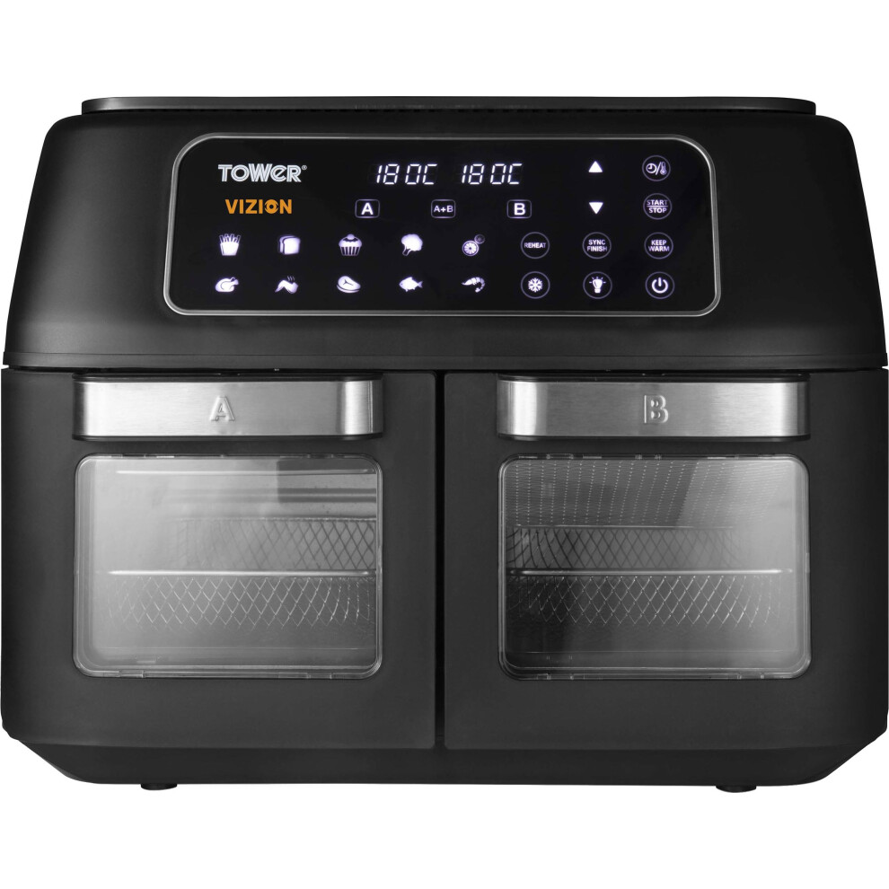 Tower Vortx Vizion 11L Dual Basket T17102 Air Fryer - Black