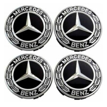4 stuks wieldoppen compatibel met Mercedes Benz 75 mm middenwieldop ABS auto-accessoires, type A [41]
