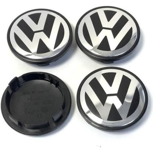 4 coprimozzi per cerchi in lega VW da 65 mm con stemma VOLKSWAGEN