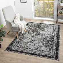 (Frame Grey, 200 x 290 cm) Soft Modern Traditional Runner Rug for Living Room