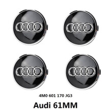 Set di 4 coprimozzi di ricambio per Audi da 61 mm, grigio 4M0 601 170 JG3