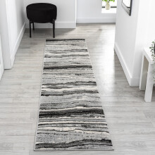 (Coast Grey, 60 x 220 cm Runner) Soft Modern Traditional Runner Rug for Living Room