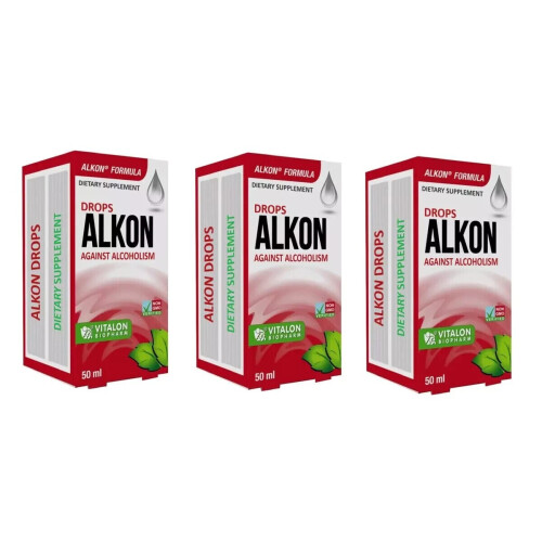 3xALKON Drops causes repulsion to alcohol reduces aggression 50ml