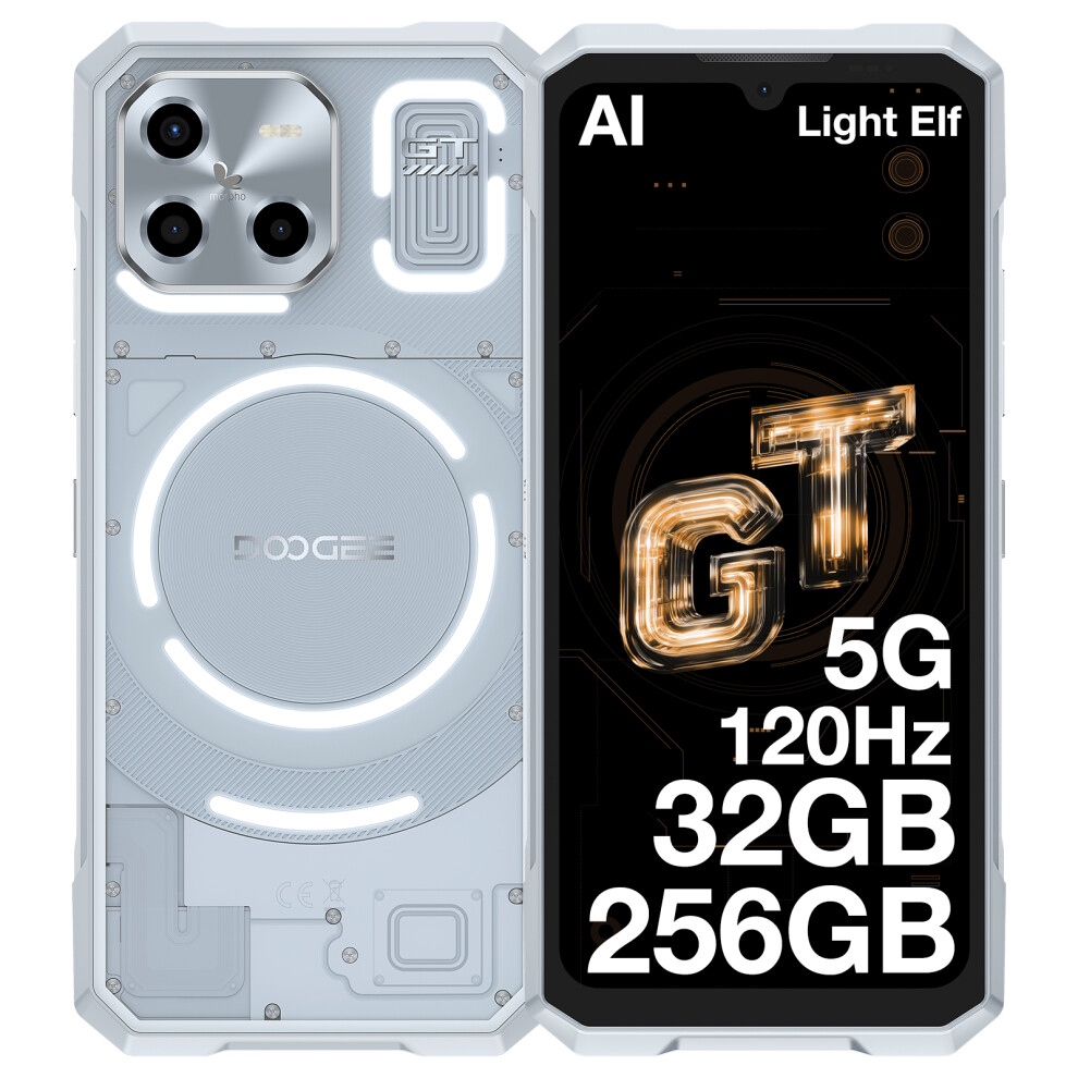 Doogee Blade Gt 6.72" Fhd+ Rugged Smartphone 5G, 32Gb+256Gb/2Tb, Led Light Effect, 10.5Mm Ultra-Thin Silver