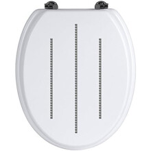 DIAMANTE DIAMONDS CRYSTAL BLACK WHITE TOILET SEAT (White)