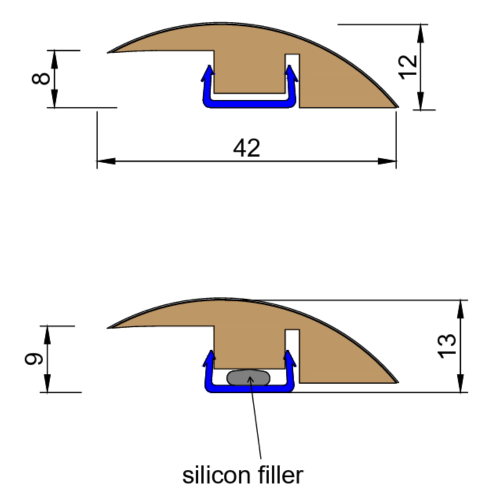 (2.4m, Washington Oak) Laminate/Wood Floor MDF Threshold Strip Ramp Profile 2